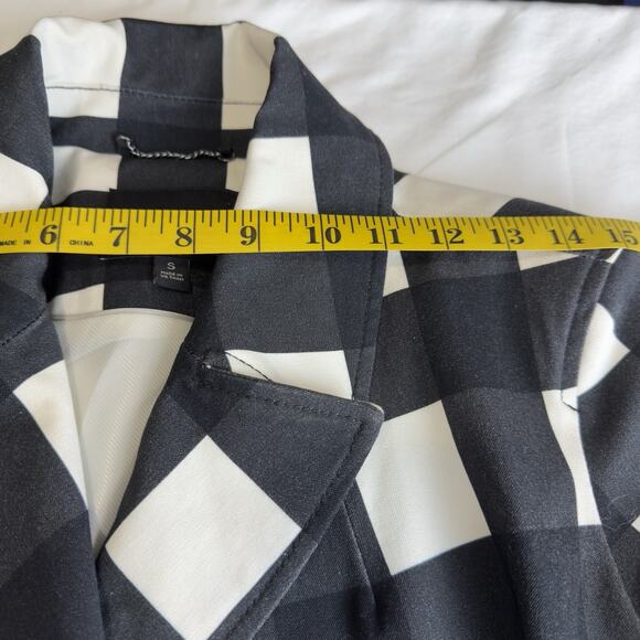 Banana Republic Women’s Plaid Black/White Double-Breasted Pea Coat Size S - Picture 16 of 16